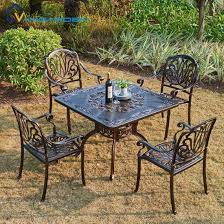 Square bistro set (page 1) kfi studios mode square 3' bistro table set, designer white, 4 burgundy kool barstools 3pc. Moistureproof Square Table Cast Aluminum Bistro Patio Set Garden Furniture With 4 Seaters China Bistro Patio Set Cast Aluminum Bistro Set Made In China Com