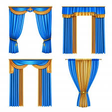 Royal blue comforter set queen royal blue comforter a classic comforter made modern in a brilliant hue, the kahuna quilt gives a bedd. Free Vector Golden Blue Long Luxury Drapes Curtains Set 4 Realistic Living Room Window Decorations Ideas Isolated Illustration