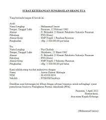 Penghasilan orang tua = penghasilan ayah + penghasilan ibu; 11 Contoh Surat Keterangan Kerja Penghasilan Domisili Usaha Yang Baik Dan Benar Contoh Contoh Surat