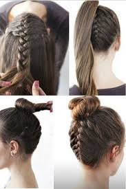 Yeni Trend Orgu Topuz At Kuyrugu Kombinasyon Sac Modelleri Hair Styles Hairstyle Reverse French Braids