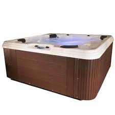 Ohana Spas Endeavor 6 Person 100 Jet Acrylic Square Hot Tub With Ozonator In Mahogany Hot Tub Tub Underwater Lights
