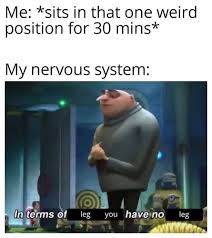 Sour Lemon On Instagram When Your Leg Gets That Static Numb Feeling Meme U Mmpranaav Cartoonmeme Animememe Meme Memes F Funny Memes Memes English Memes