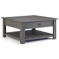 There are so many different types of rustic coffee tables that tend to match the look of the farmhouse. Brooklyn Max Sullivan 38 In Gray Medium Square Wood Coffee Table With Drawers Bmmon 02 Fg The Home Depot