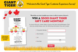 Www Gianttiger Com Survey Giant Tiger Customer Satisfaction Survey Mit der gift card balance app können sie alle guthaben ihrer geschenkkarten an einem ort verwalten. giant tiger customer satisfaction survey