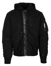 Shipped with usps priority mail. Black Man Vintage Bomber Jacket With Logo Band Off White Russocapri