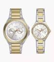 His and Hers Multifunction Two-Tone Stainless Steel Watch Box Set ...