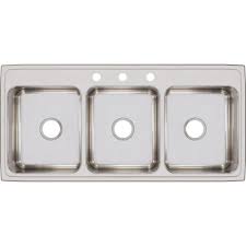 3 hole triple bowl kitchen sink