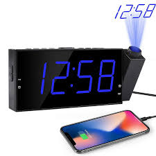 Onlyee Projection Clock 7led Digital Desk Shelf Clock On Ceiling Wall With Dimmer Usb Charging Ac Powere In 2020 Projection Clock Shelf Clock Projection Alarm Clock