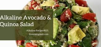 Dinner steamed veggies or a steam fry with 20% other which can include legumes or a protein source either vegan or well sourced animal protein or fish. Alkaline Recipe Avocado Quinoa Salad Gluten Free
