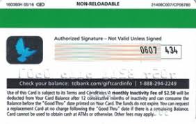 Share this link with your followers. Gift Card Td Bank Debit Visa United States Of America Td Bank Col Us Visa 054