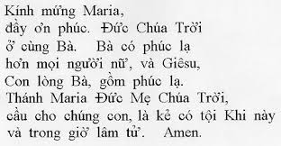 Catholic Birthday Prayer For Self This Is The Hail Mary Prayer Written In Vietnamese The Language Is Influenced From Chinese Characters A Vietnamese Language Catholic Prayers Hail Mary Prayer