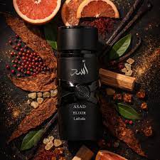 Lattafa Asad Elixir 🦁 masculine Bold. Dark. Commanding. This is not a soft  scent. It opens with spiced saffron, pink pepper, and a sharp hit of  grapefruit, then dives straight into smoky