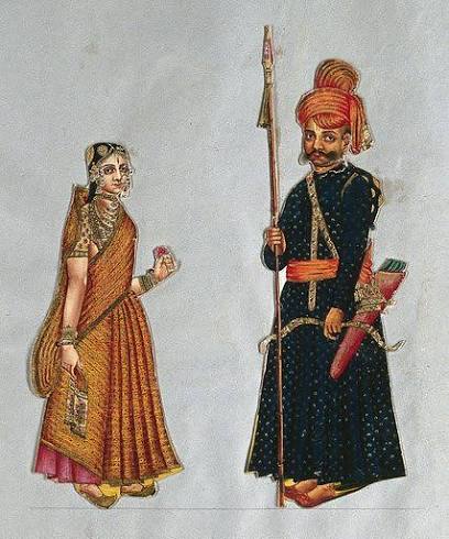 A Rajput soldier and his wife free public domain image | Look and Learn