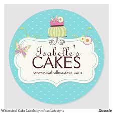 Whimsical Cake Labels Zazzle Com In 2021 Bakery Business Cards Templates Logo Design Free Templates Bakery Logo Design