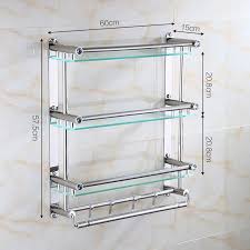 Rack Stainless Steel Towel Rack Bathroom 2 Double Glass Towel Rack 3 Storey Toilet Bathroom Rack Pendant 603 Lay Bathroom Rack Double Glass Towel Rack Bathroom