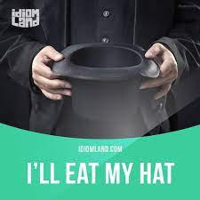 I Ll Eat My Hat Means I Will Be Very Surprised Example I Ll Eat My Hat If You Can Eat 20 Burgers In One H Aprender Ingles Idioma Ingles Ingles Portugues