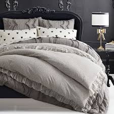 Estela grey and white duvet cover. The Emily Meritt Ruffle Stripe Girls Duvet Cover Pottery Barn Teen