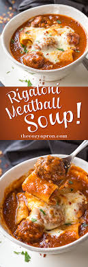 Rigatoni Meatball Soup The Cozy Apron Recipe Pasta Dishes Soup And Sandwich Meatball Soup