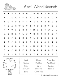 Find links to dozens of free fun holiday word search puzzles for christmas, thanksgiving, halloween, easter, valentine's day, and earth day. Free Printable April Word Search Printable Puzzle For Kids