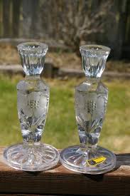 Ofnah cobalt blue hand cut to clear 10 1/4 crystal candle holder centerpiece. Vintage Etched Lead Crystal Candle Holders Sticks Over 24 Pjo Made In Italy Set Of 2 Faceted Crystal Candles Lead Crystal Crystal Candle Holder