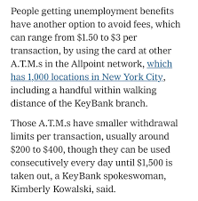 New york unemployment benefits and eligibility for 2020. Josh Barro On Twitter This Key Bank Story Is Insane Though As Is Noted Deep In The Story There S Another Way To Get 1500 Day Without Fees Off Your Unemployment Debit Card