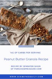 Combine the oatmeal, almonds, bran, wheat germ, sunflower seeds, cinnamon, nutmeg and flax seeds in a large bowl. Peanut Butter Granola Diabetes Daily
