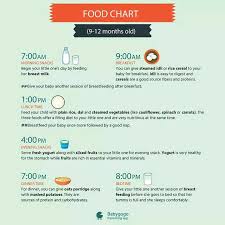 can anybody share food chart for 9 to 10 month old baby