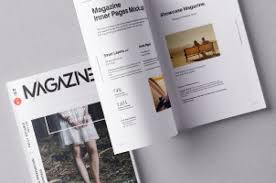 An Overhead View Psd Magazine Mockup With The Front Cover And Opened Inner Page To Display Your Editorial Designs Easily Add Magazine Mockup Mockup Psd
