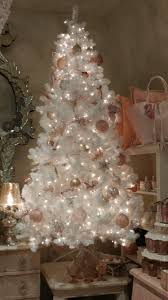 White And Pink Christmas Tree White Christmas Tree Decorations White Christmas Decor Rose Gold Christmas Tree