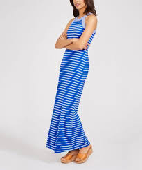 J Mclaughlin Blue White Stripe Edie Sleeveless Maxi Dress Women