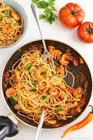 Spicy Shrimp Spaghetti Recipe Happy Foods Tube Recipe Spicy Pasta Recipes Easy Pasta Recipes Spicy Recipes