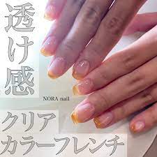 透け感 クリアカラーフレンチ ジェルネイル クリア ネイル ネイルデザイン
