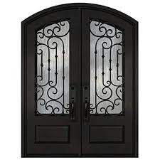 Prefinished fiberglass doors come in a variety of finishes. Buy 30x30x96 Arc Top Wrought Iron Door Double Front Entry Doors Exterior Doors Pre Finished Right Hand In Swing Prehung Door Iron Glass Online In Indonesia B07wdhjf6h