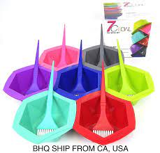 7 Color Rainbow Hair Dye Brush And Bowl Set For Hair Coloring See This Great Product This Is An Affiliate Link Hair Dye Brush Rainbow Hair Hair Color