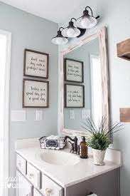 Maximize your space and boost your organization. Make Your Own Farmhouse Bathroom Yourself Modern Farmhouse Bathroom Bathroom Makeover Bathroom Decor