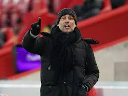 Pep guardiola, entrenador del manchester city. Empty Stadium Only Regret For Guardiola As Man City End Anfield Jinx Reuters