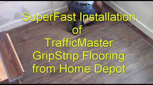 I have researched affordable vinyl plank flooring for months and want to share my findings with you, plus the line we decided to put on our concrete slab in the i have been researching affordable vinyl plank flooring reviews for months. Trafficmaster Gripstrip Fast Installation Youtube