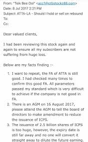 But mr ooi teik bee told me that i should not publish anything against his interest. I M Very Disappointed With You Otb Letter To Mr Ooi I3investor