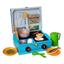 Melissa Doug Let S Explore Camp Stove Play Set Wooden Play Food Camping Stove Play Food