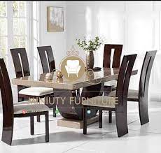 Meja makan murah lengkap bagus minimalis modern fortuna import kaca bagus. Set Meja Makan Blok Modern Kayu Jati Miniuty Furniture