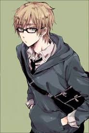 Anime guy with blonde hair and glasses. Anime Boy Blue Eyes Glasses Novocom Top