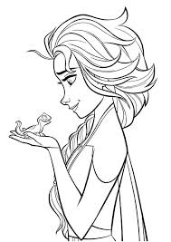 Elsa coloring pages free to print. Elsa And Bruni Frozen 2 Coloring Page Free Printable Coloring Pages For Kids