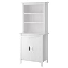 Brusali High Cabinet With Doors White 31 1 2x74 3 4 Dining Storage Storage Cabinets Glass Cabinet Doors