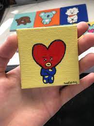 Bt21 Tata Painting Mini Canvas Art Book Art Diy Diy Art Painting
