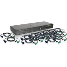 .16 port kvm (keyboard, video, and mouse) switch with bundled kvm cables that offers secure access to 16 vga, usb or ps/2 computers. Iogear 16 Port Usb Ps 2 Combo Kvm Switch With Cables Gcs1716kitu