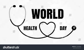 World Health Day Concept With Text Design Medicine And Healthcare Vector Illustration With Heart And Stetho In 2020 World Health Day Text Design Infographic Templates