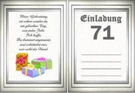 Einladungskarte 71 Geburtstag