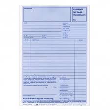 Vordruck m printed form, blank. Werkstattauftrags Arbeitskarte Online Kaufen Im Ahb Shop