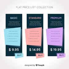 Download Flat Price List Collection For Free Price List Vector Free Freepik