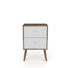 It is designed with a simple but very sturdy construction which combines the use of mdf and composite wood. Liberty 2 0 Mid Century Modern Nightstand Rustic Brown White Manhattan Comfort Target